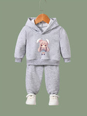 Anime Long Sleeve Hoodie & Sweatpants Set for Girls