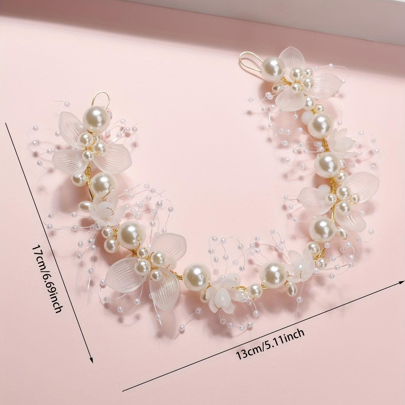 Faux Pearl Flower Headband Hair Accessory for Women