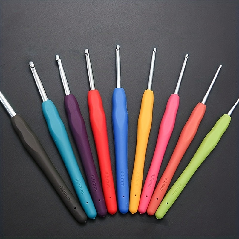1pc Multicolor Handle Crochet Hook 2-10mm Knitting Tool for Handwork Hobby Craft