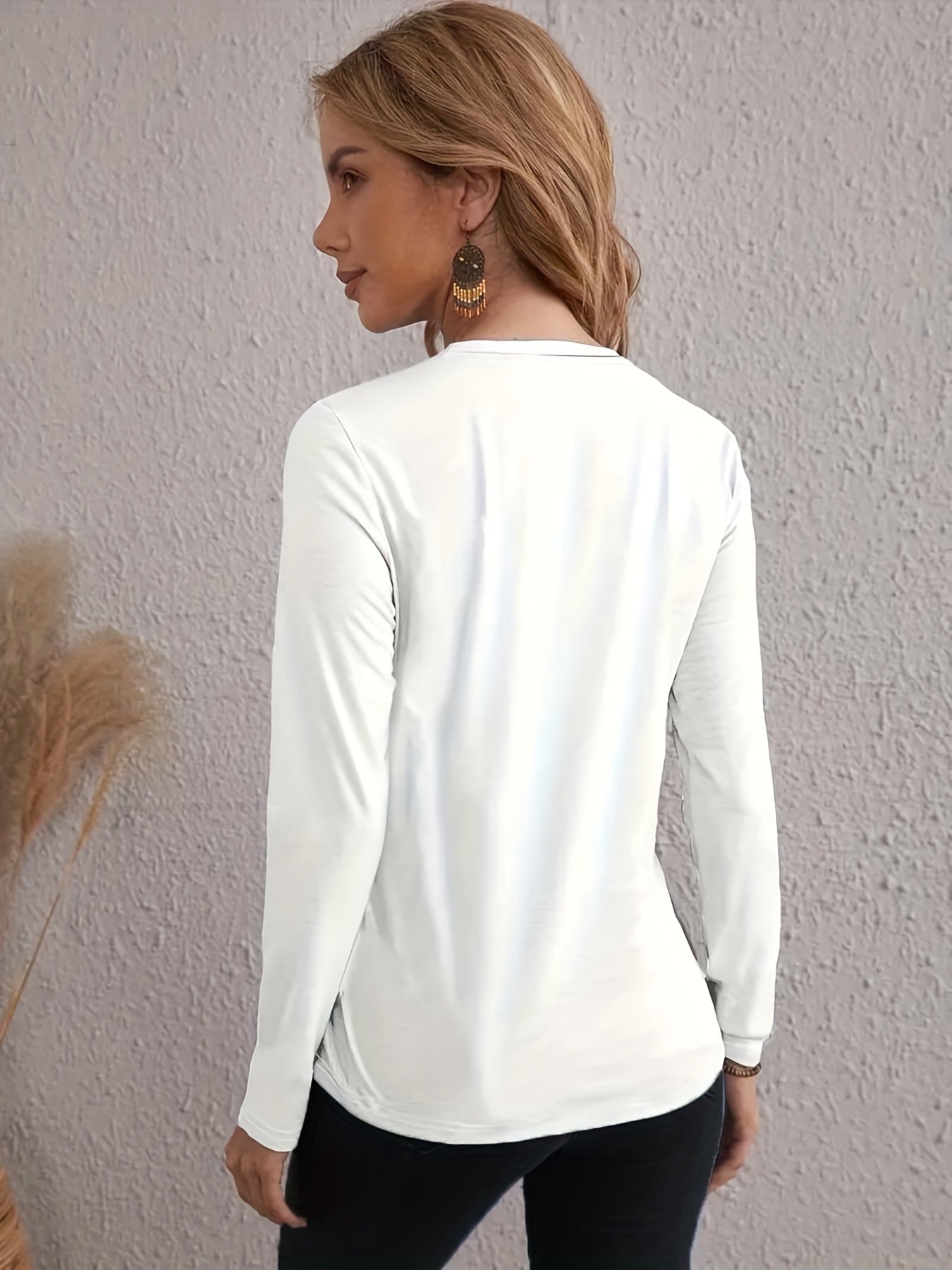  Leopard Lightning Print Long Sleeve Round Neck Tee