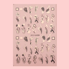 Geometric 3D Nail Art Stickers - Easy to Apply Abstract Decals