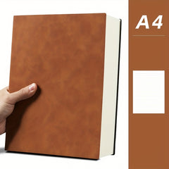 480 Page A4 Notebook, Soft Leather, Thick Horizontal Lines