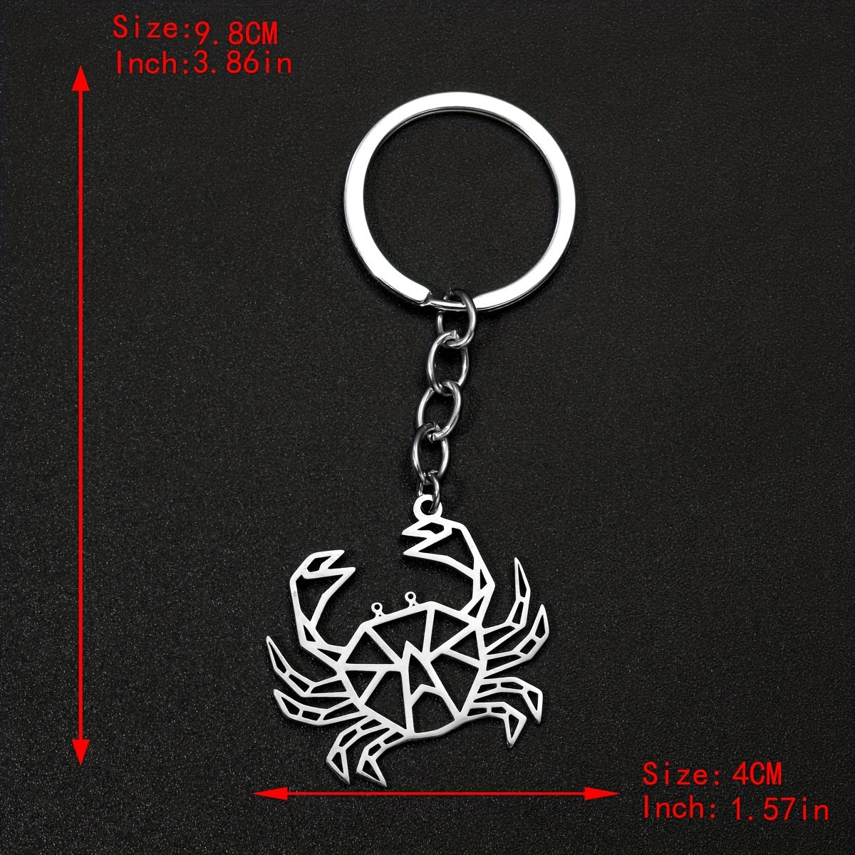 Creative Stainless Steel Hollow Crab Keychain For Men