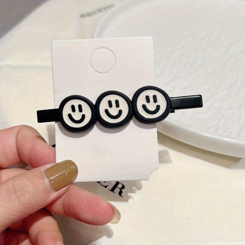 Alloy Smiley Face Hair Clip Girl's Side Clip Headwear Hair Accessories Female