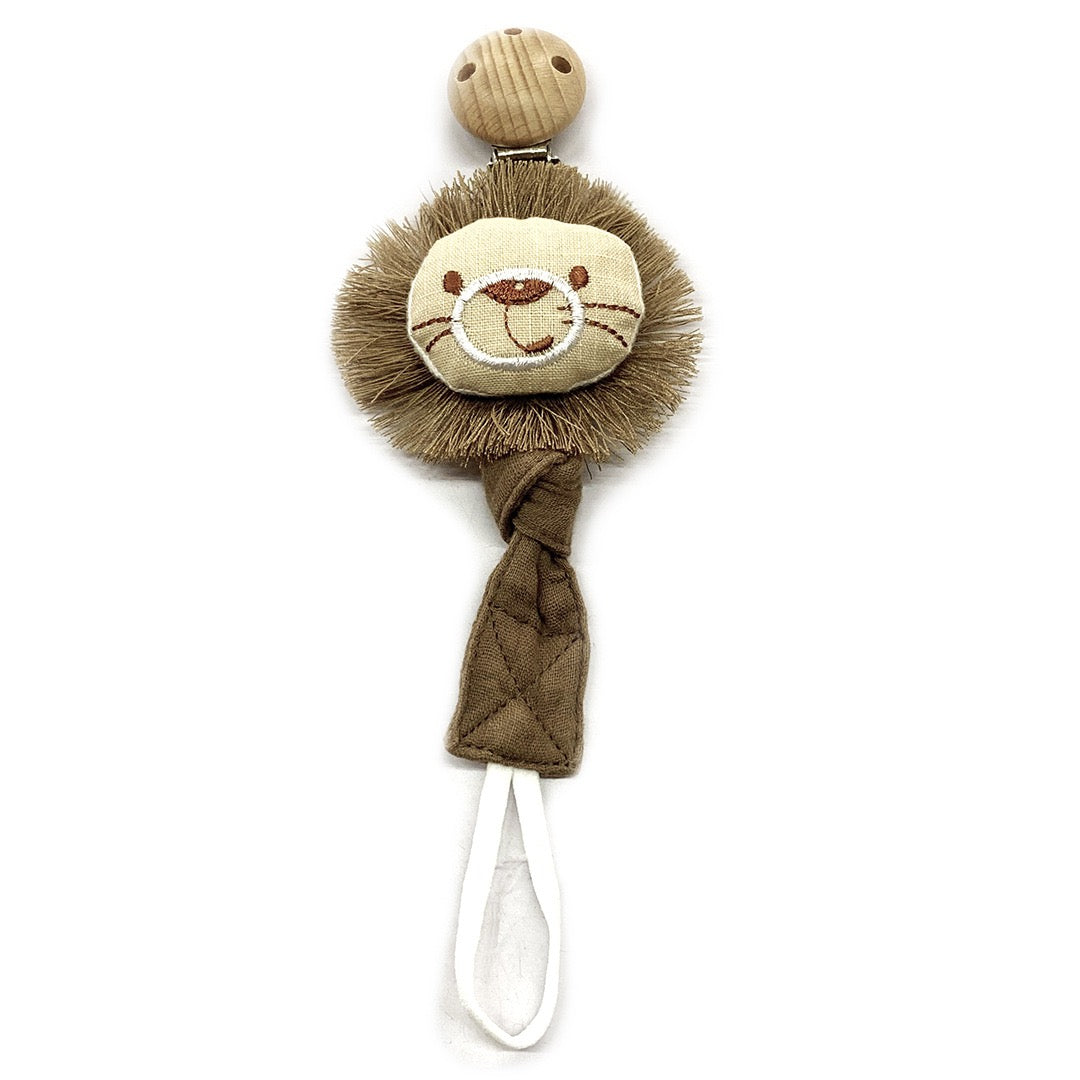 Elephant Pacifier Holder Wooden Clip Baby Teething Toy Cotton Fabric Pacifier Ho