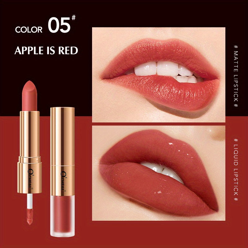 Long Lasting Double Sided Lipstick & Gloss Natural Waterproof Makeup Tool