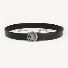 Men's Leather Belt with Rhinestone Buckle