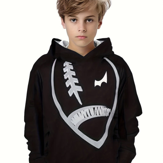 Boys Football Print Hoodie Kids Long Sleeve Sweatshirt