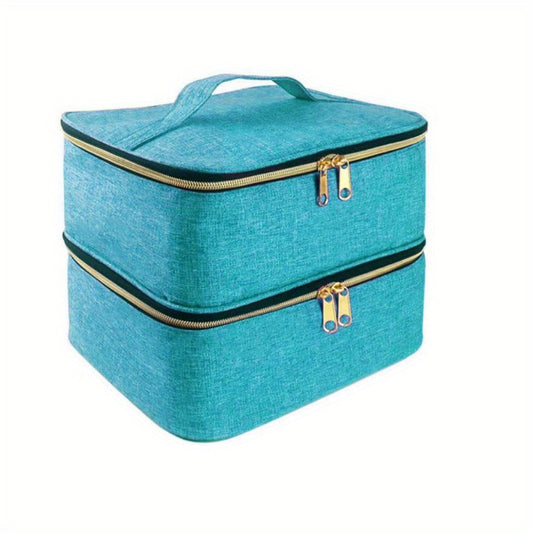 Double Layer Nail Polish Organizer Tote Bag for Women