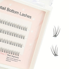 3D Fishtail Bottom Lower Lashes Natural Nude Makeup