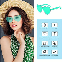 10pcs Candy Heart Sunglasses One piece Decorative Sun Shades Summer Beach Party