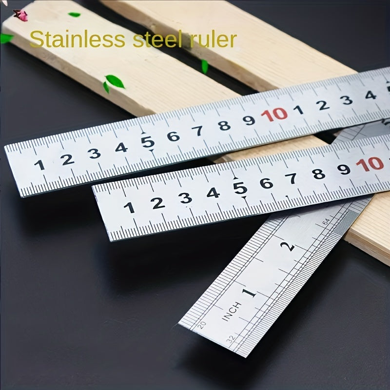 Stainless Steel Ruler 15 24 20 32 30 48 50 8 Cm Inch And Metric Steel Ruler