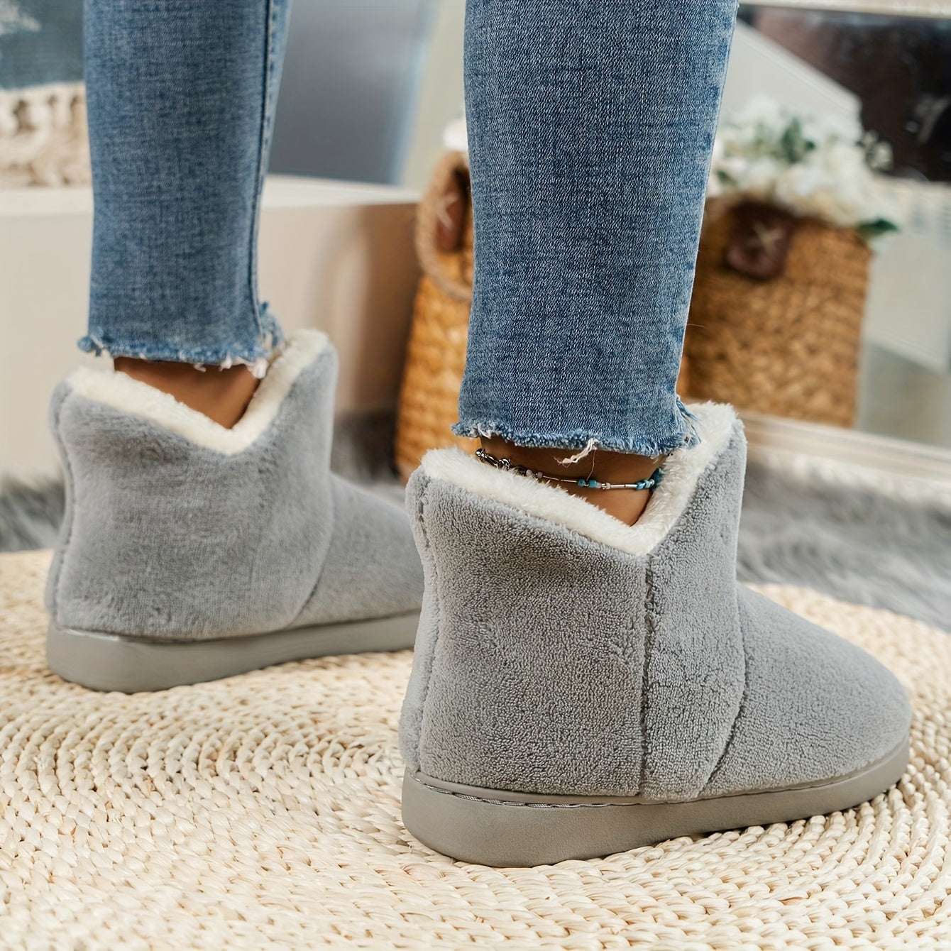 Warm Snow Boots Anti Slip Wear Resistant Outdoor Plus Velvet Comfortable