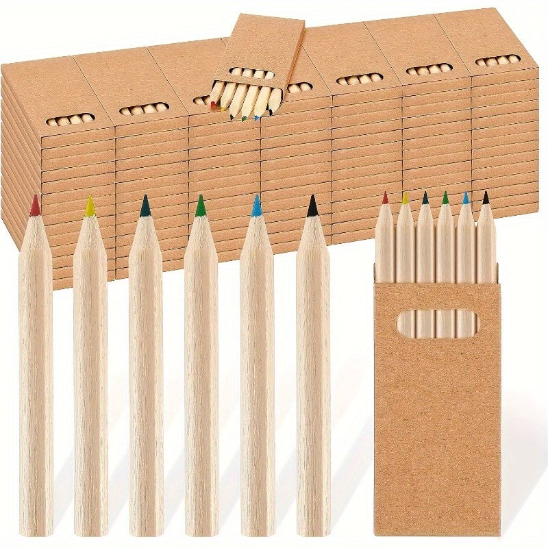 60pcs Boxed Mini Colored Pencils - 6 Different Colors