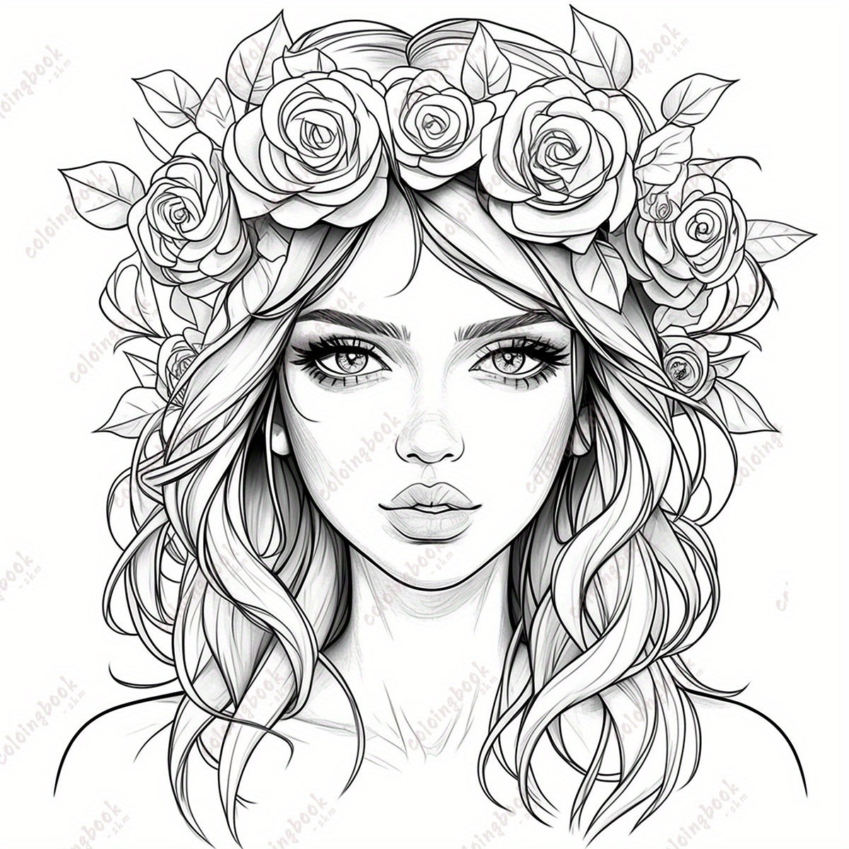 Rose Fairy Coloring Book for Adults