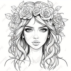 Rose Fairy Coloring Book for Adults
