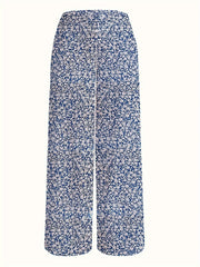 Boho Pants Women's Plus Floral Print Wide Leg Pants