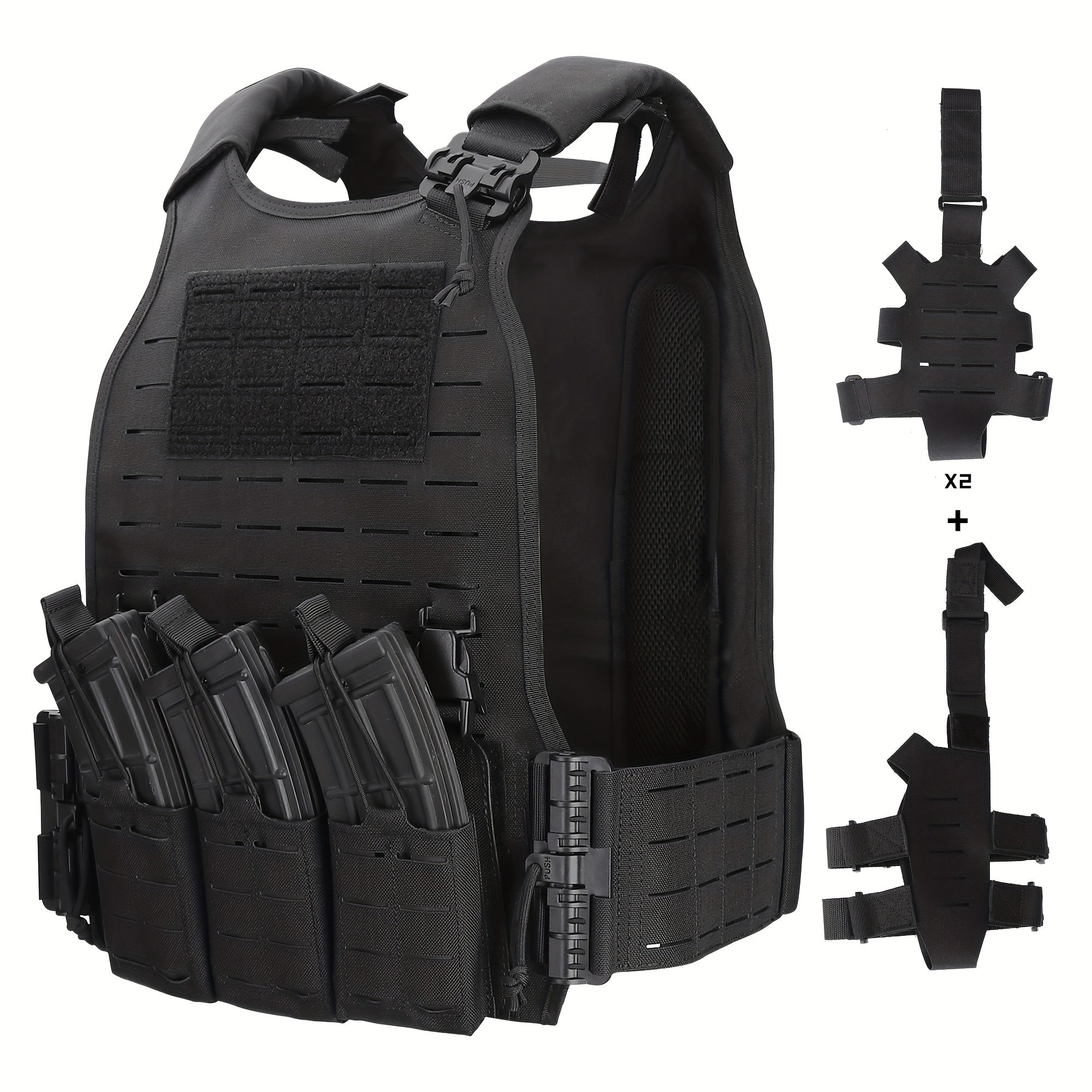 Men's Tactical Vest Quick Release Waterproof Nylon for Mountaineering