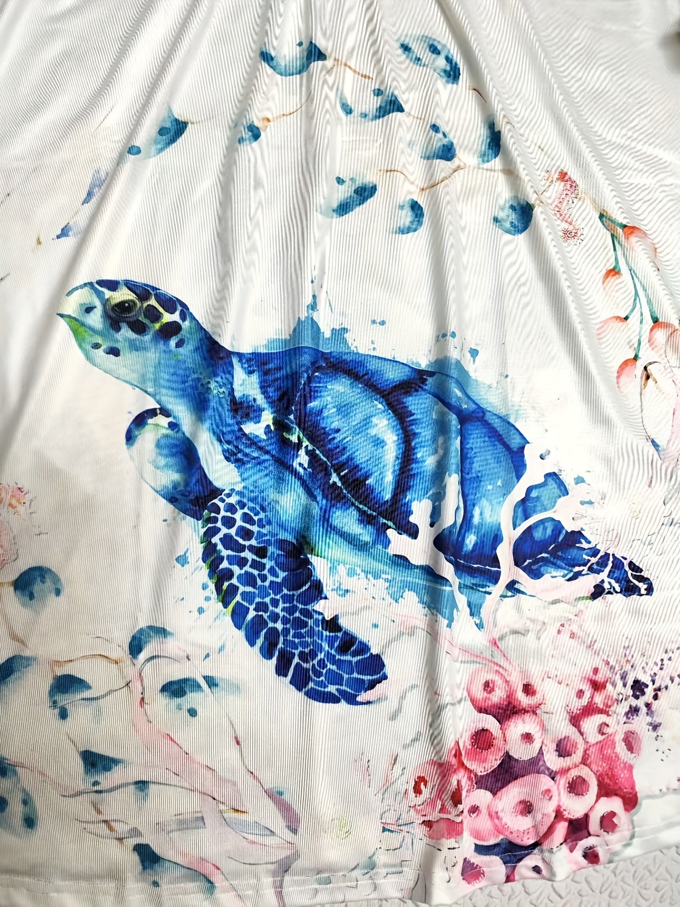 Plus Size Casual Summer Dress Women's Plus Turtle Print Backless