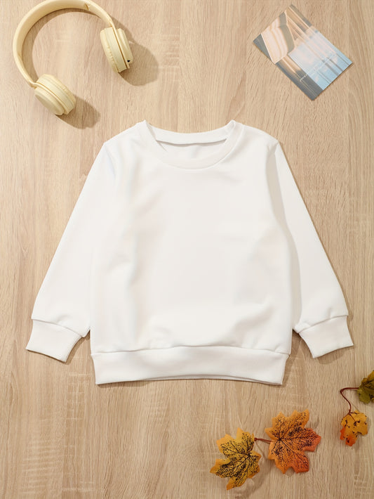 Boy's Solid Long Sleeve Sweatshirt Kids Casual Base Layer Top