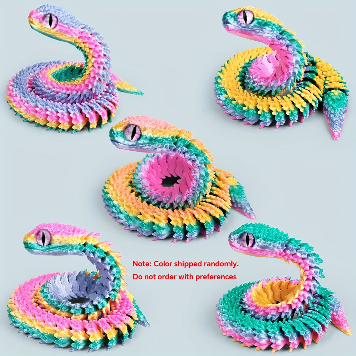 3D Printed Snake Statue Home Car Decoration Unique For Halloween