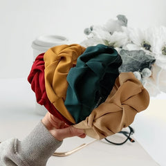 Retro Ruched Knotted Hairband for Summer Beach Travel