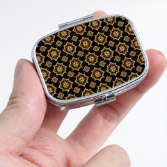 Retro Pattern Printed Medicine Box with Two Compartments