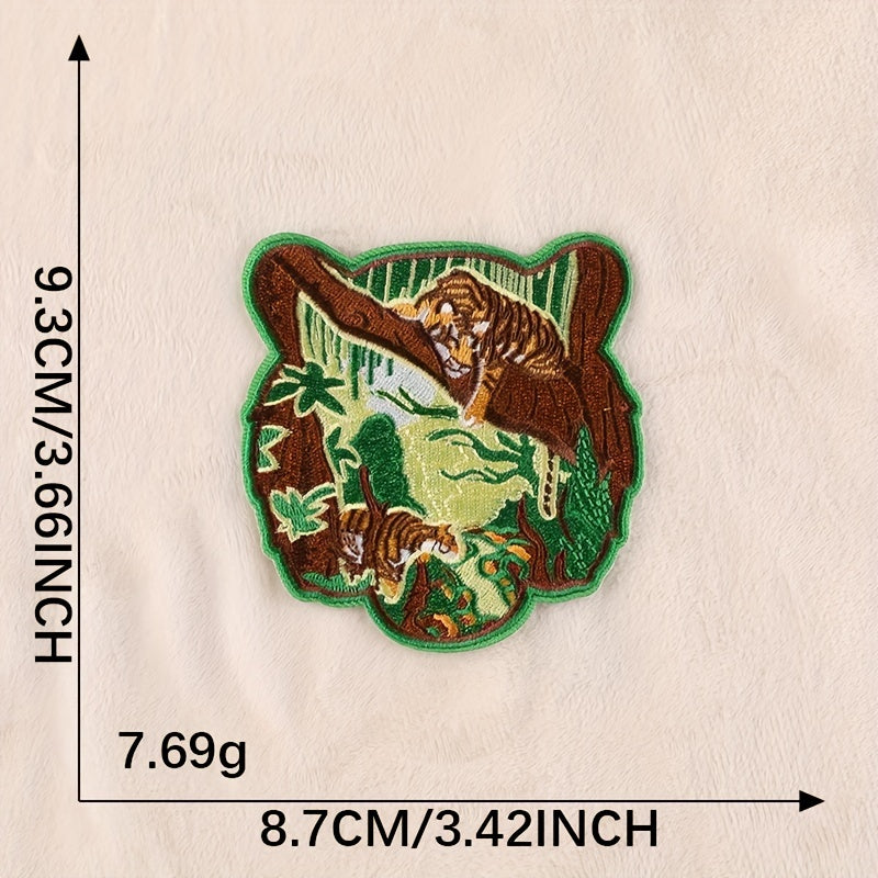 2pcs Boys Tiger Dolphin Embroidery DIY Patch for Clothes Backpack Hat