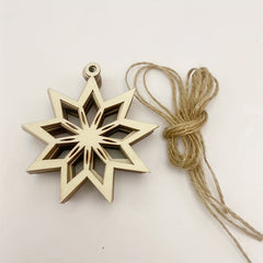 10pcs 4in Christmas Snowflake DIY Wooden Decorations Unfinished Wood Chips