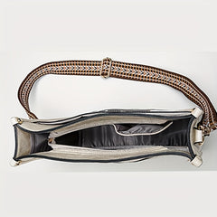 Cow Pattern Shoulder Bag Faux Leather Crossbody Bag with Vintage Strap