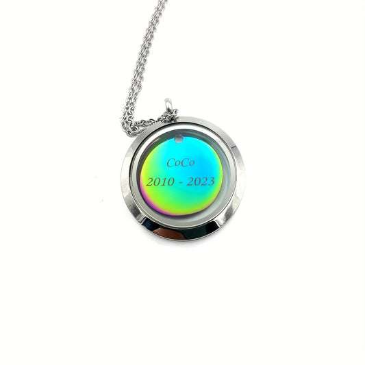 Personalized Pet Memorial Pendant with Silver Screw Cap