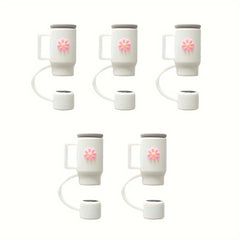5pcs Cute Cartoon Straw Covers 10mm Leakproof & Dustproof Cup Decorations