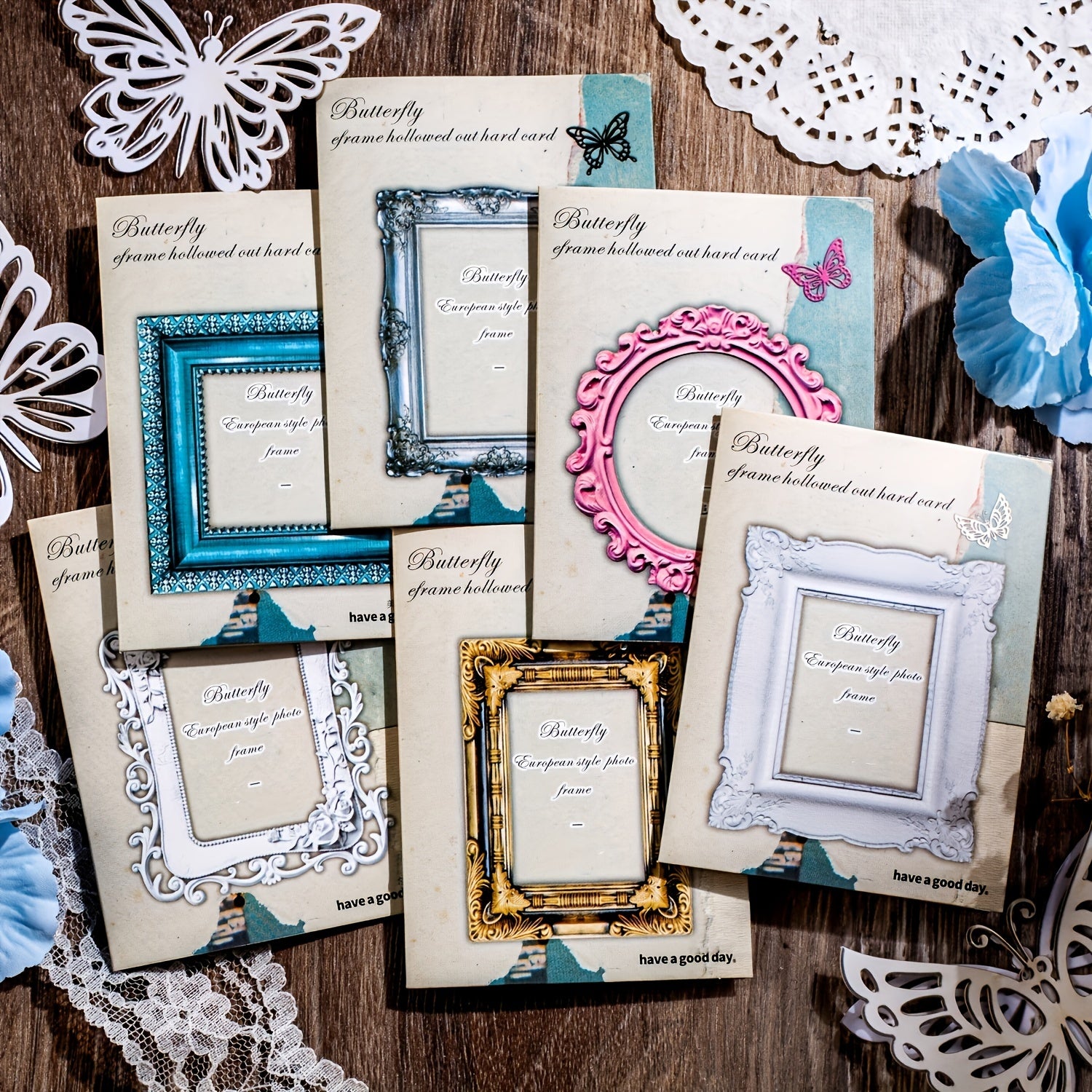 20pcs Hollow Butterfly Photo Frame European Style Journal Decoration