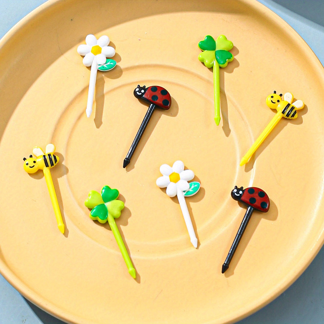 16pcs Cartoon Fruit Fork Small Fork Bento Box Decoration Toothpicks