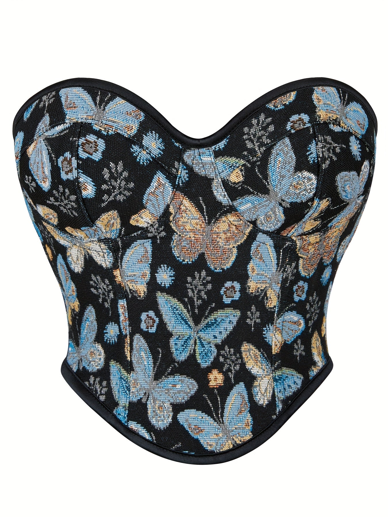 Floral Print Corset Bustier Tummy Control Body Shaper