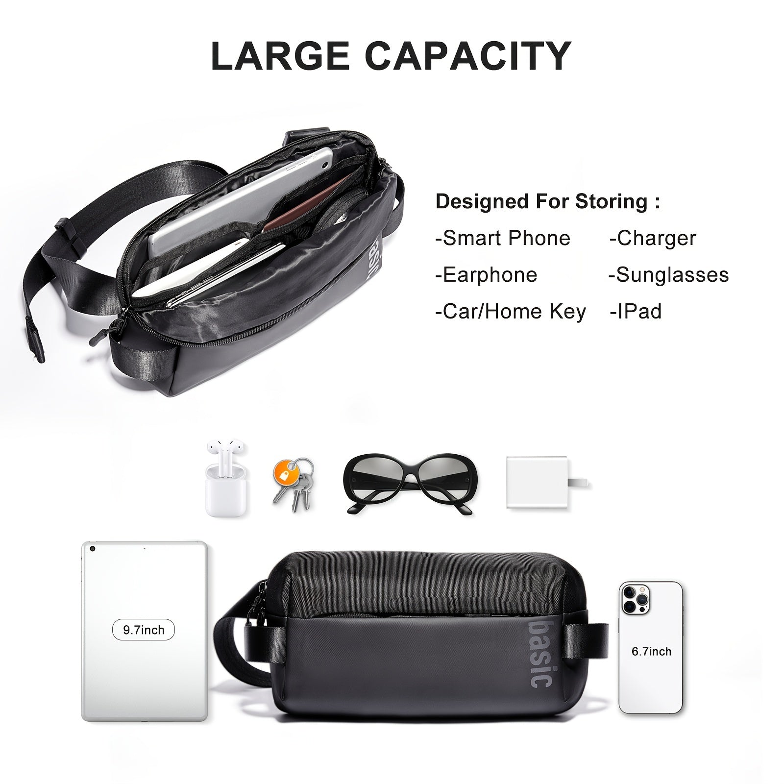Waterproof Waist Bag Fanny Pack For Men Or Women Mobile Phone Pouch Chest Bag