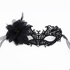 Double Yarn Lace Fire Head Side Flower Mask