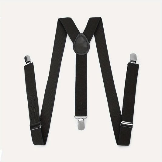 Men's Unisex 3 Clip Suspenders Elastic Webbing for Adults