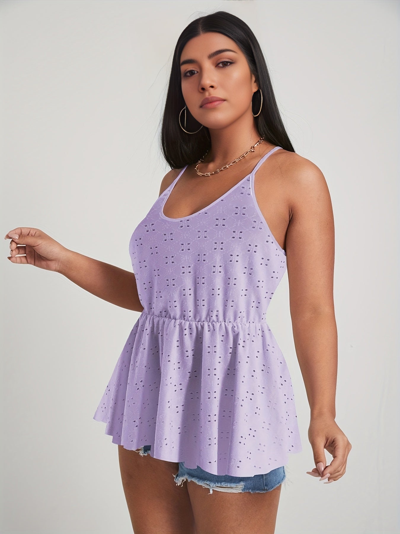  Casual Tank Top Women Nipped Waist Ruched Cami Top