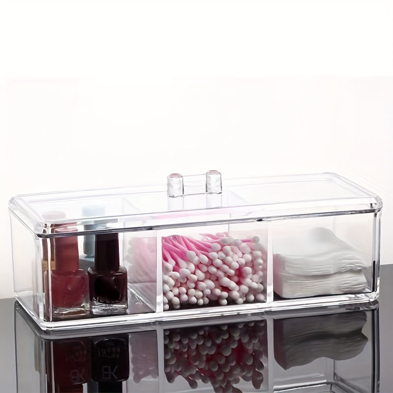 Cotton Swab Storage Box With Lid Transparent Cosmetics Storage