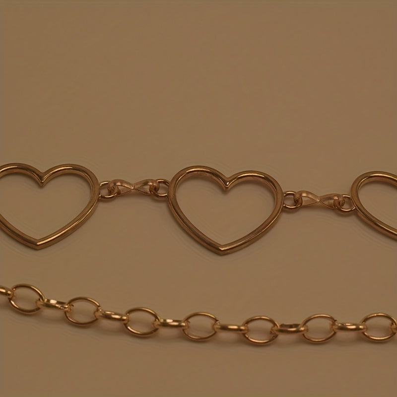 Heart Metal Waist Chain Adjustable Golden Belly Chain Belt