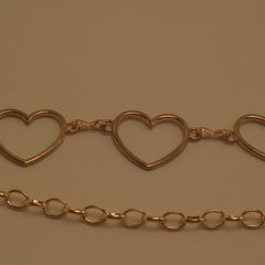 Heart Metal Waist Chain Adjustable Golden Belly Chain Belt