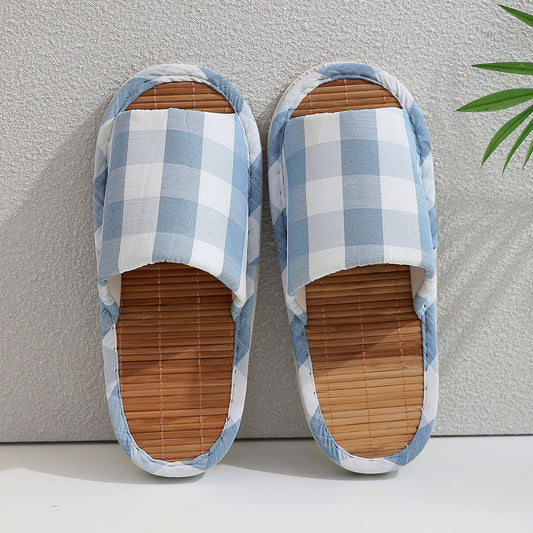 Plaid House Slippers Cozy Indoor Shoes for Men