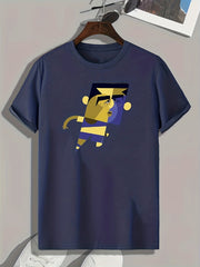 Football Player Pattern Print Men's Sports T-shirt
