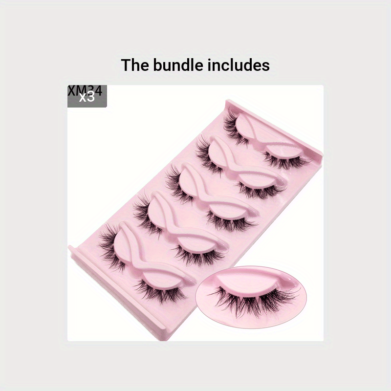 5 Pairs Soft False Eyelashes Fluffy Natural Look Faux Mink Eyelashes