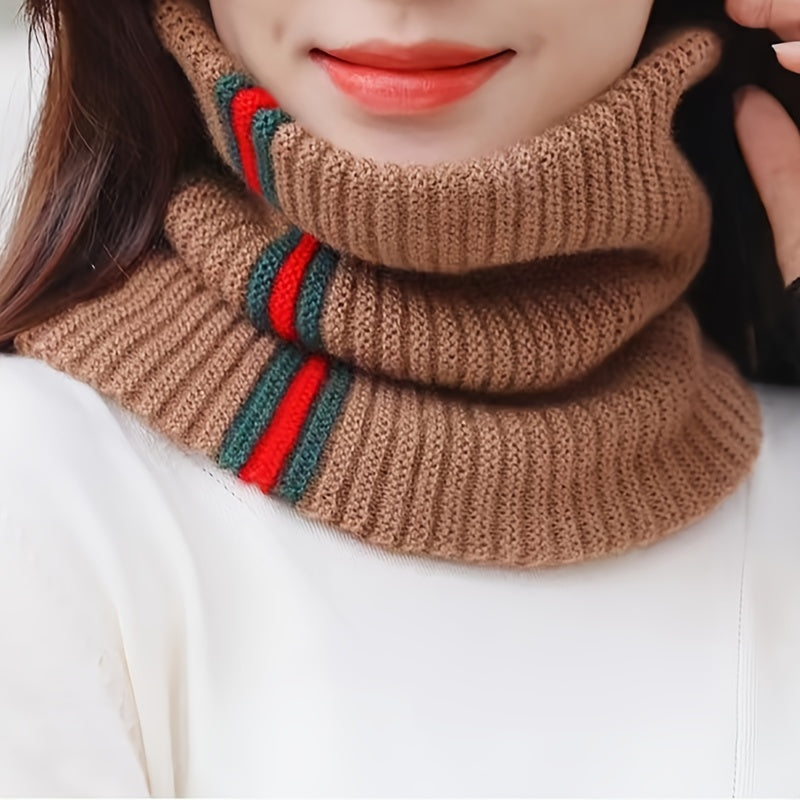Striped Geometric Infinity Scarf Crochet for Autumn and Winter