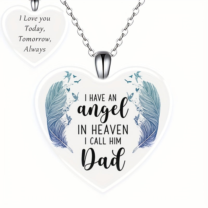 Crystal Feather Pendant Necklace Alphabet Necklace For Kids Daughters Adults