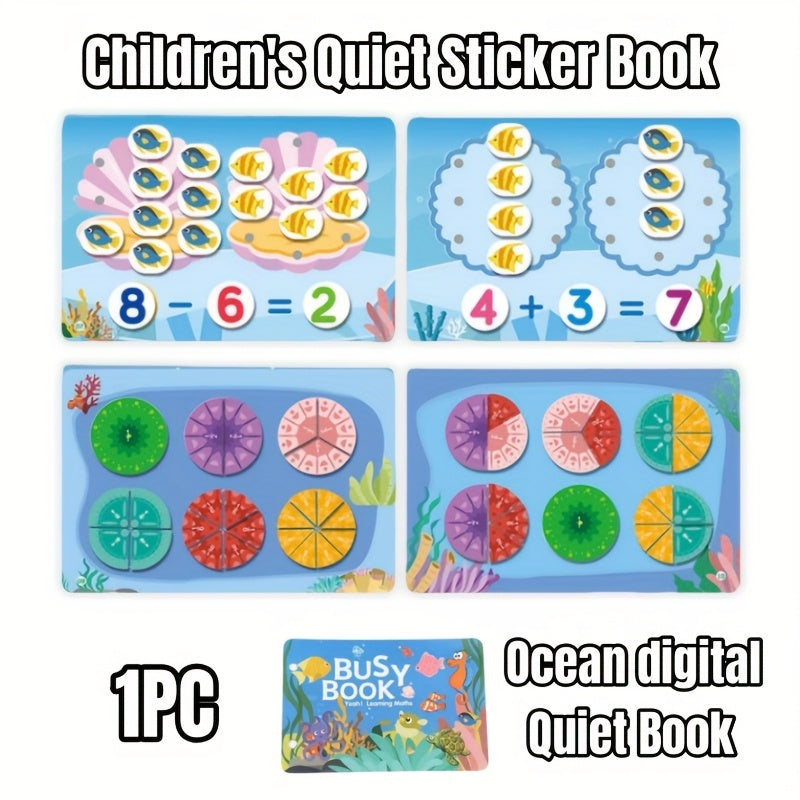 Ocean Themed Quiet Sticker Book for Kids