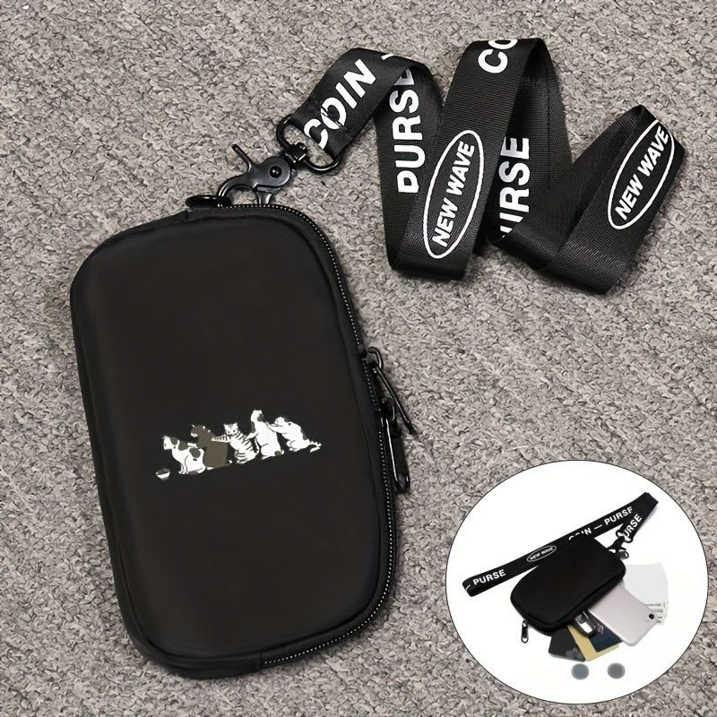 Japanese Cat Pattern Chest Bag Casual Men's Small Phone Bag