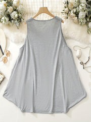  Slogan Print Tank Dress With Pockets